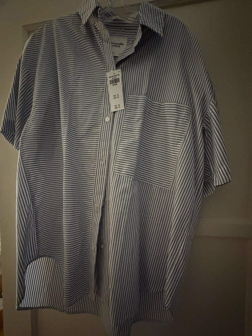 NWT Abercrombie Striped Short Sleeve Button Up